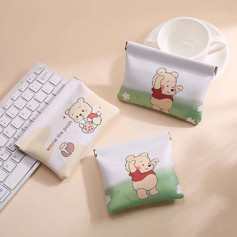 弹片化妆包印花便携口红包维尼收纳袋小随身迷你包包小包自动闭合,淘宝优惠券,粉丝福利购,淘宝优惠卷