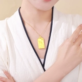 Китайское золото 999 пробы, чистое золото, гладкий парусный спорт, квадратный брендовый кулон из чистого золота, подарок для пожилых людей, подлинная