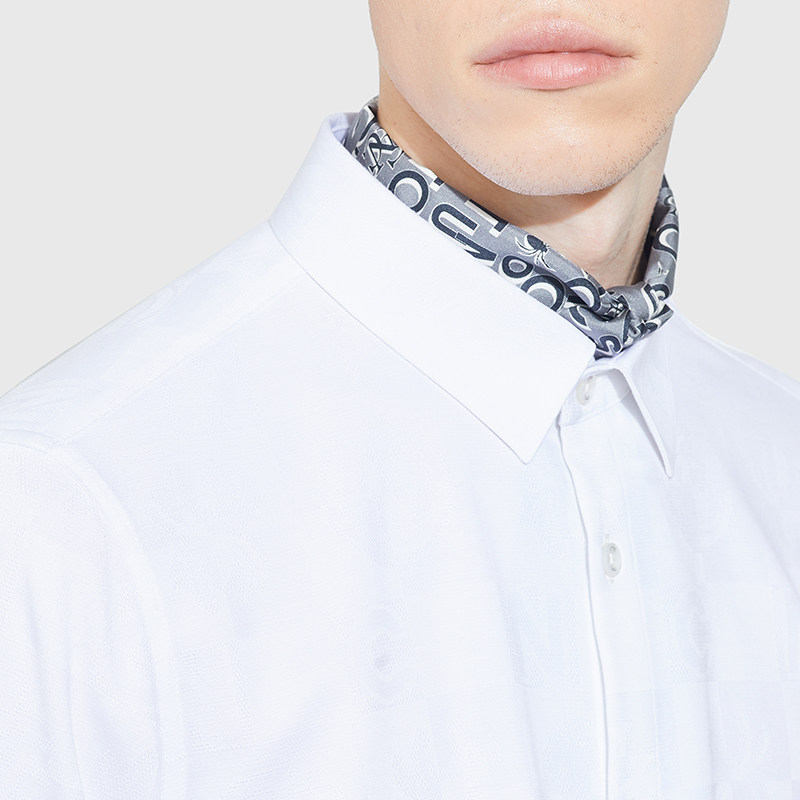 CNC男装奥莱新款轻奢纯色暗印花长袖衬衫男商务正装衬衣,淘宝优惠券,粉丝福利购,淘宝优惠卷