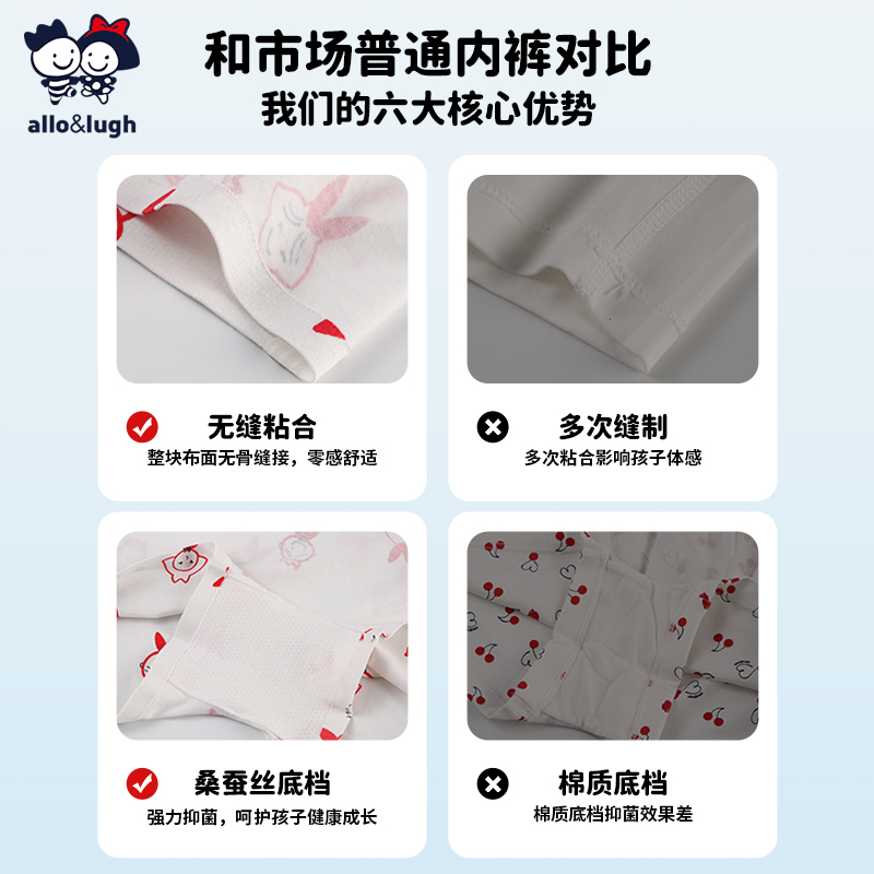 【5A莫代尔】阿路和如儿童内裤男女大小童四角平裤宝宝男孩短裤 - 图2