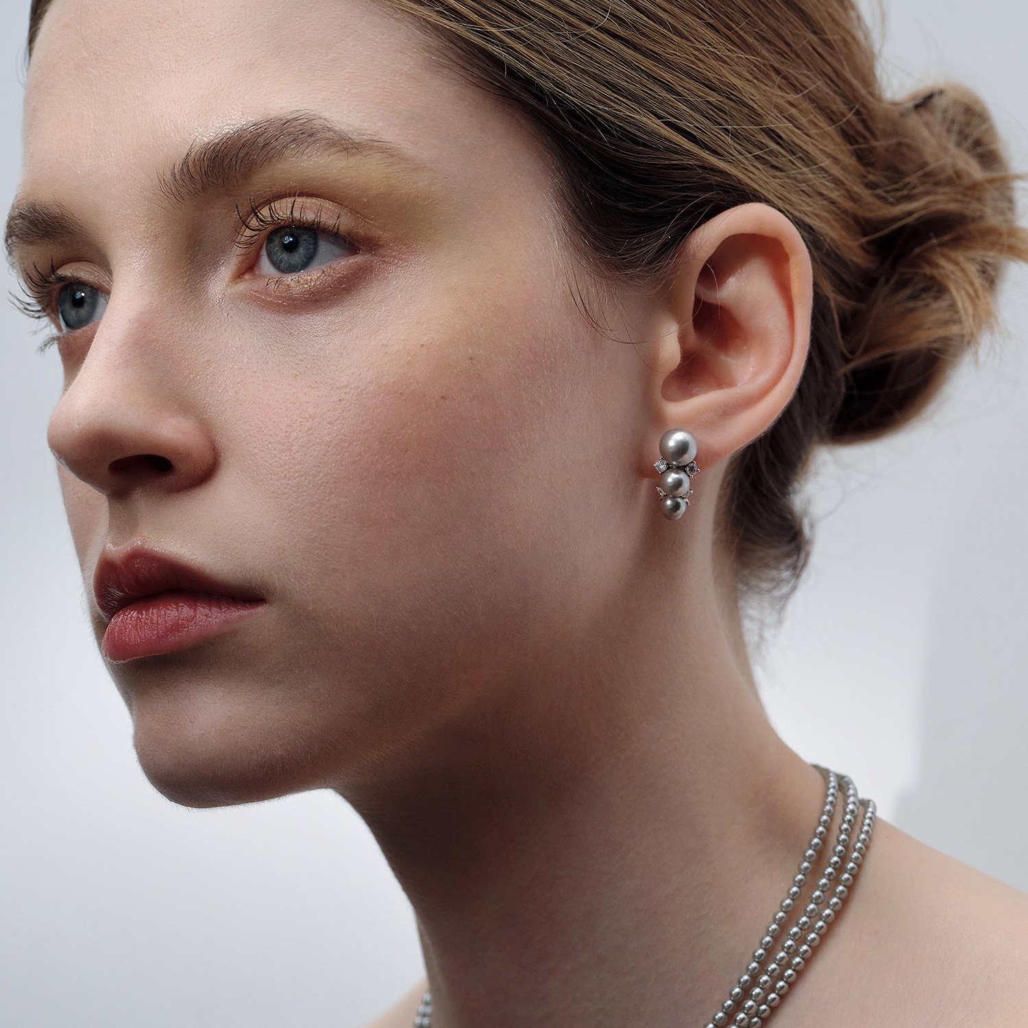 莓拉辉夜灰色仿珍珠气泡耳钉百搭简约925银饰耳饰女,淘宝优惠券,粉丝福利购,淘宝优惠卷