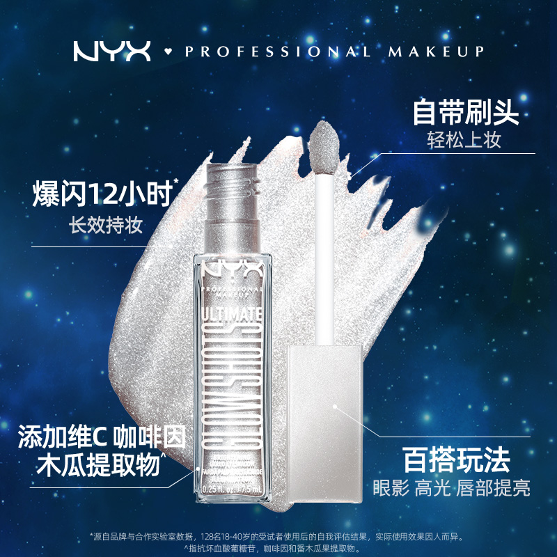 【520礼物】NYX16色牛仔盘眼影美拉德眼妆闪亮液体眼影套装提亮-图2