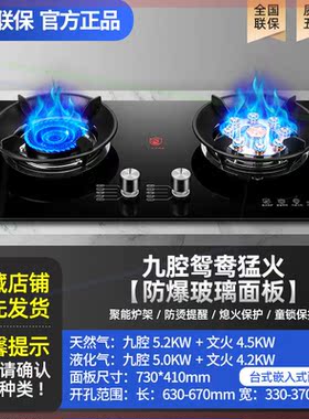 燃气灶家用双灶煤气灶嵌入式液化气天然气台式猛火灶具