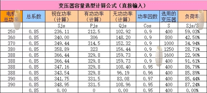 Excel表格电气电力计算电工口诀全自动计算电流电压变压器配电箱 - 图3