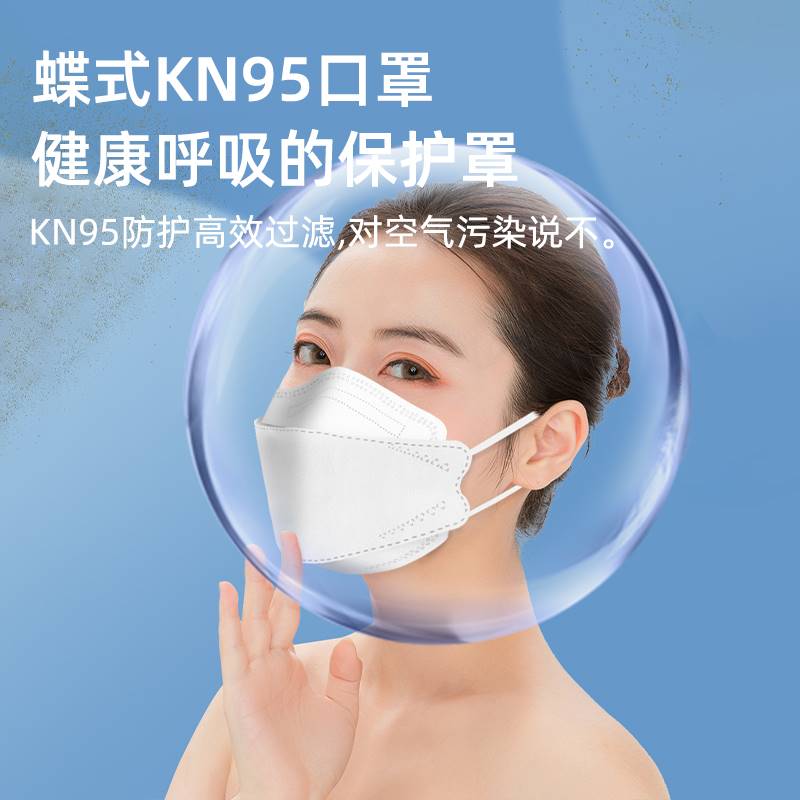 kn95口罩3d立体女高颜值2023新年成人一次性防尘黑白时尚男潮薄款-图1