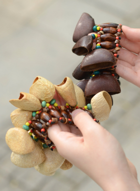 北欧风天然果壳手链手工编织