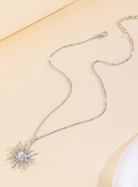 欧美个性设计太阳美拉德颈链项链女士轻奢锁骨链爆款高级轻奢小众