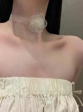 山茶花系列项链花卉造型吊坠甜美配饰时尚唯美风项饰