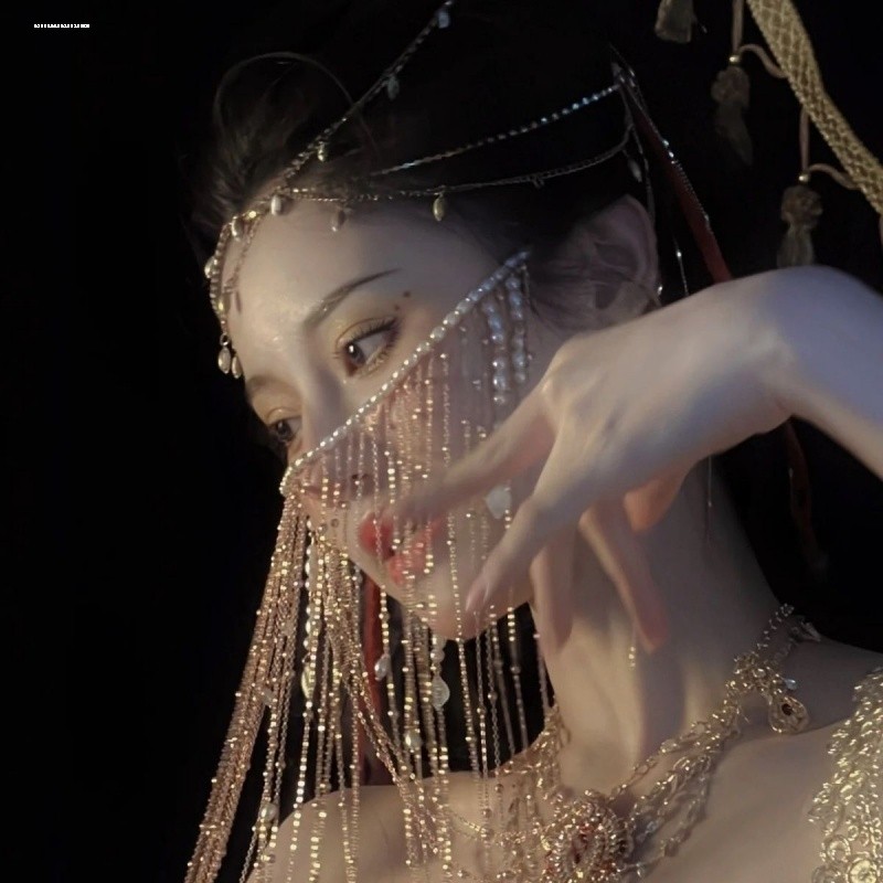 网红古风面帘头帘仙女头饰异域风汉服古装民族风发饰写真拍照道具,淘宝优惠券,粉丝福利购,淘宝优惠卷