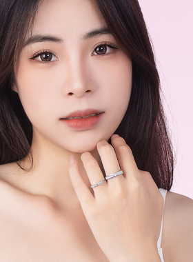 流星雨夜光纯银925情侣戒指男女