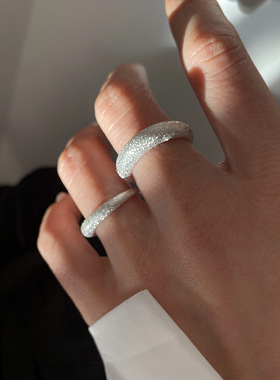 S925纯银星河闪烁满天星戒指女冷