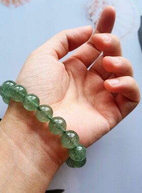 小众设计天然绿色草莓晶手链女南瓜珠红吞金兽手串白猫眼石手饰品