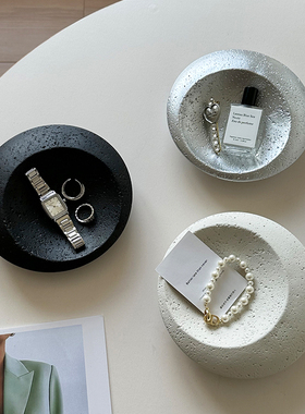 轻奢风首饰项链戒指饰品盘香薰托盘玄关桌面摆件高级感装饰品摆设