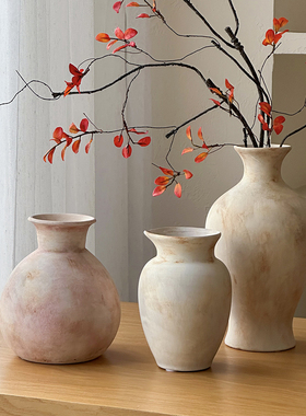新中式陶瓷花瓶红叶枝条装饰摆件客厅书房桌面工艺品玄关家居装饰