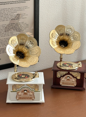 复古音乐盒摆件中古风打字机桌面装饰品创意实用客厅玄关桌面摆设