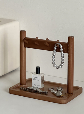 香薰托盘首饰展示架拍照道具ins装饰摆件实木托盘玄关钥匙收纳