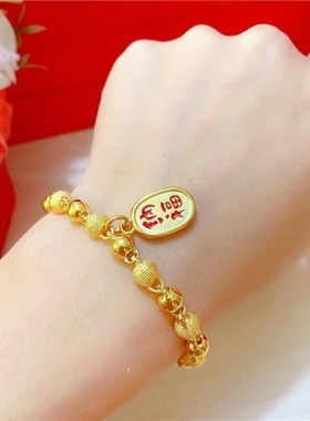 香港真金ins转运珠招财韩版手链