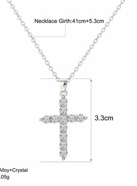 十字架吊坠项链 clavicle chain diamond cross pendant necklace