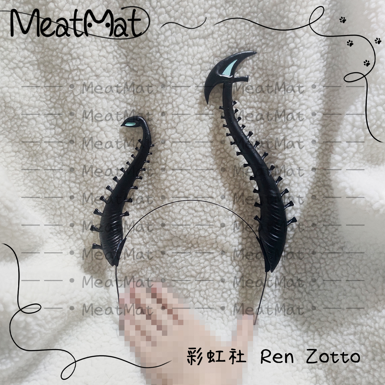 MeatMat 彩虹社Ren Zotto角cos犄角头饰万圣道具定制定做 - 图0