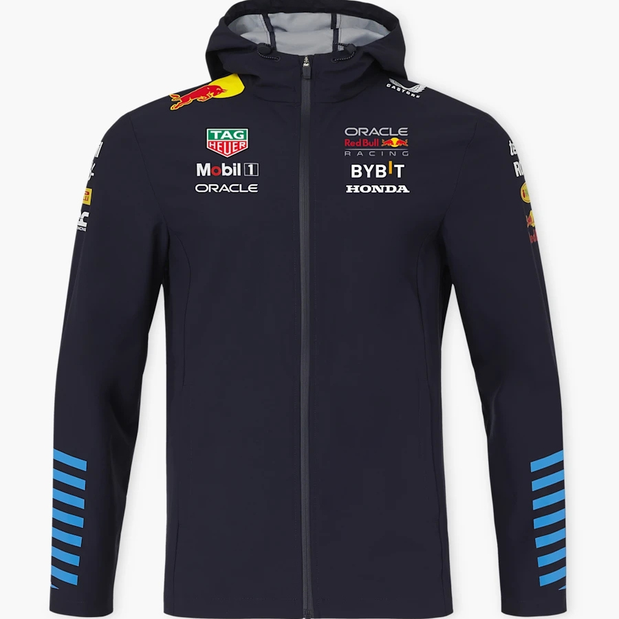 24新品F1赛车服红牛车队风衣长袖秋冬款冲锋衣男防风衣服定制外套 - 图2