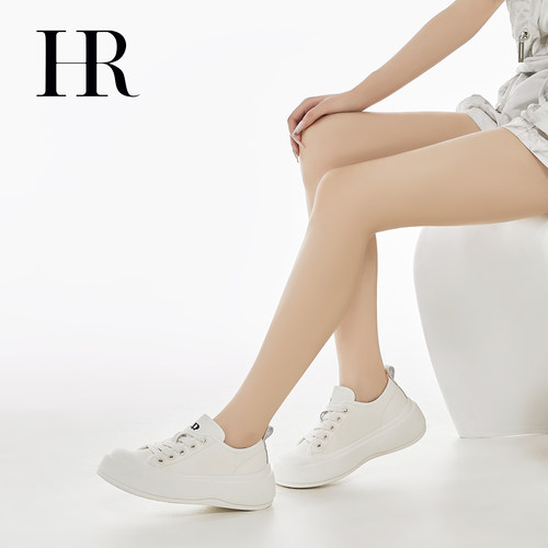 HR赫莲娜板鞋2026春季新款休闲女鞋子厚底时尚简约皮面小白鞋百搭 - 图0