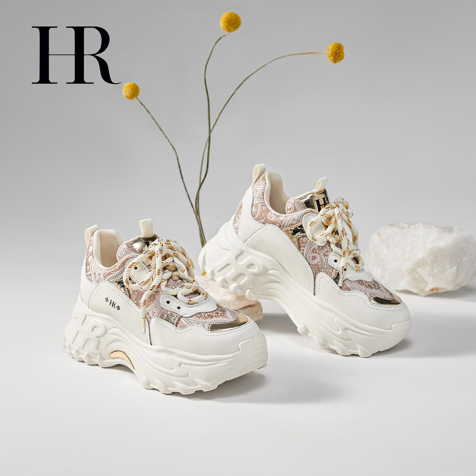 HR赫莲娜老爹鞋2025秋冬季新款女鞋子厚底小众巨好看运动休闲加绒,淘宝优惠券,粉丝福利购,淘宝优惠卷