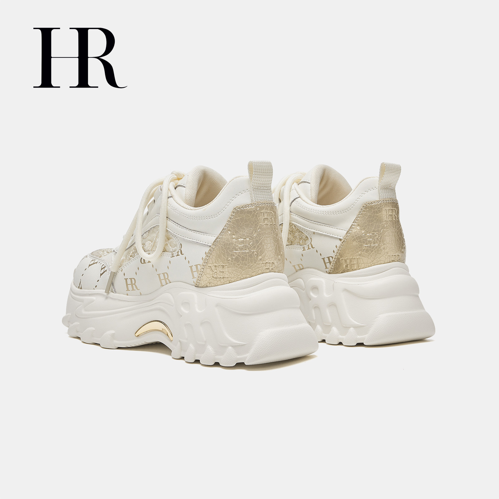 HR赫莲娜老爹鞋2025秋季新款女鞋子厚底新中式百搭刺绣休闲运动鞋,淘宝优惠券,粉丝福利购,淘宝优惠卷