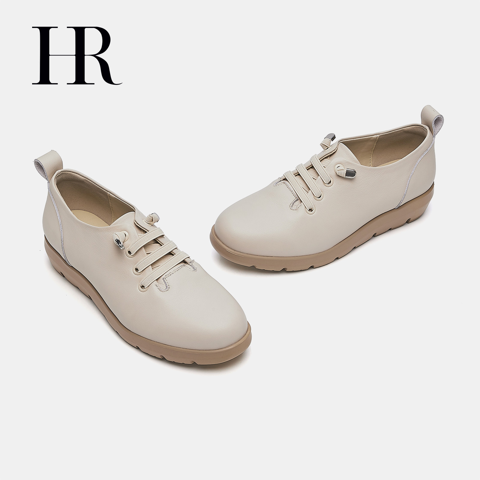 HR赫莲娜妈妈鞋2026春季新款女鞋子真皮平跟软底通勤深口单鞋百搭,淘宝优惠券,粉丝福利购,淘宝优惠卷