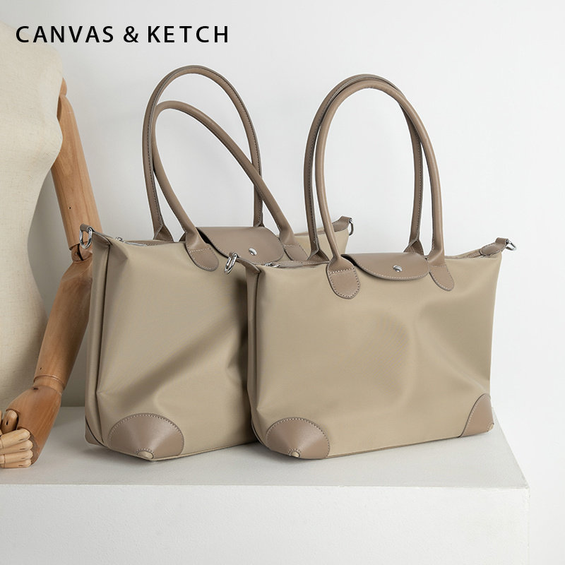 Canvas&Ketch尼龙布大容量托特包电脑通勤包手提女包旅行包饺子包,淘宝优惠券,粉丝福利购,淘宝优惠卷