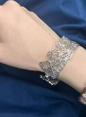 镂空蝴蝶花卉手镯女独特设计手链