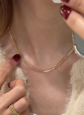 多层蛇骨项链女新款轻奢小众简约
