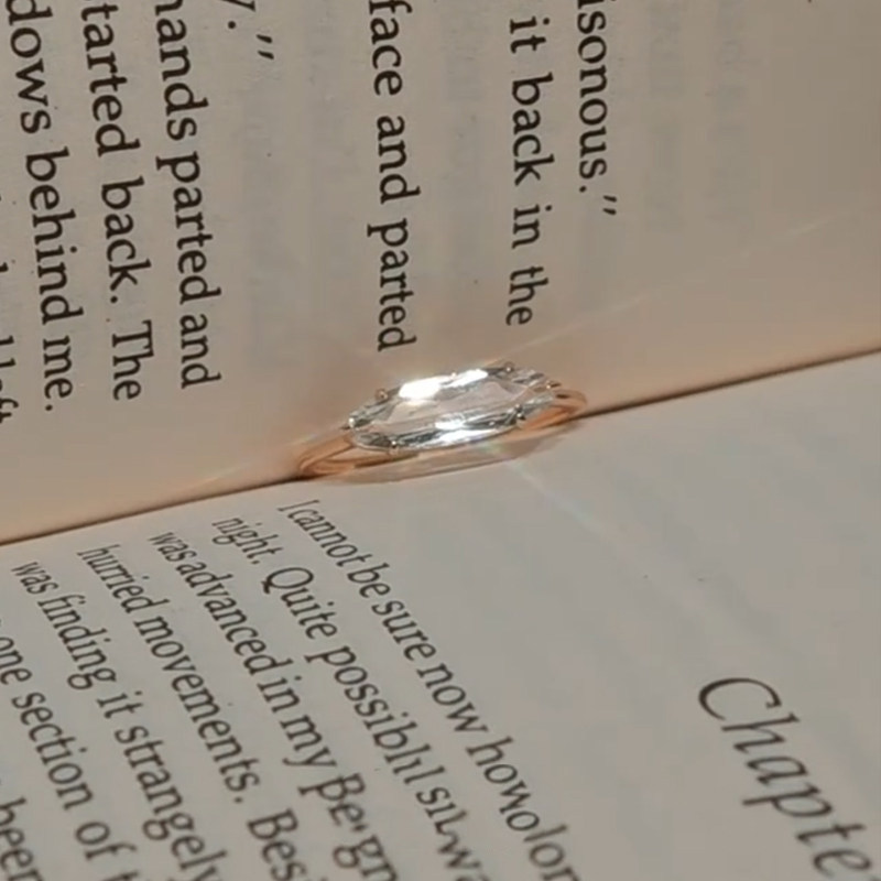 Faceted Imitation Diamond Marquise Ring Women’s Niche Design Versatile