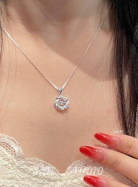 繁花似锦银色项链女高级感锁骨链