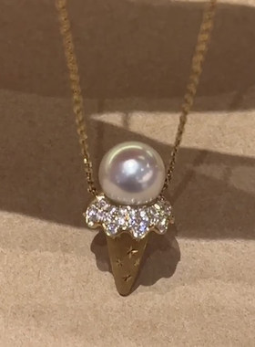 爆闪冰淇淋项链女款轻奢小众配饰