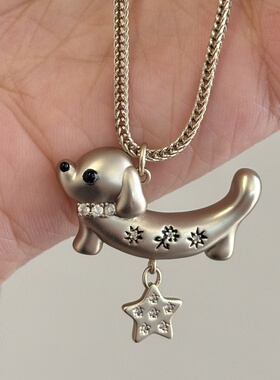 小狗吊坠项链女款2025新款毛衣链