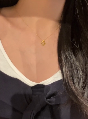 爆闪碎冰冰圆圈项链轻奢小众颈链