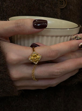 菱格花瓣戒指女小众设计轻奢高级