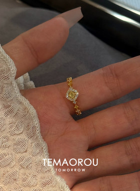 小方糖戒指女轻奢高级感小众设计