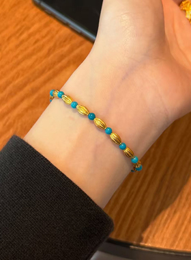 民族风仿绿松串珠手链女轻奢小众