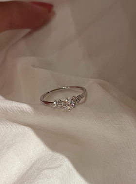 纯净雪花~超闪巨好看的戒指女