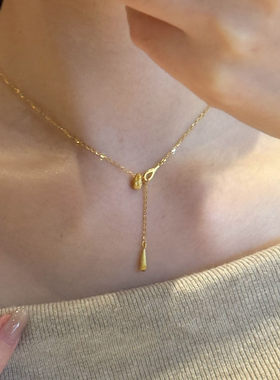 金色Y字项链女款2026新款锁骨链
