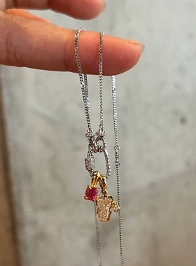 小熊跑环项链女款2025新款锁骨链