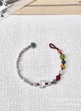 莲花多宝本命年红绳手链女小众