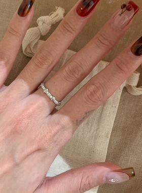 丝鸢尾花戒指女小众设计百搭指环