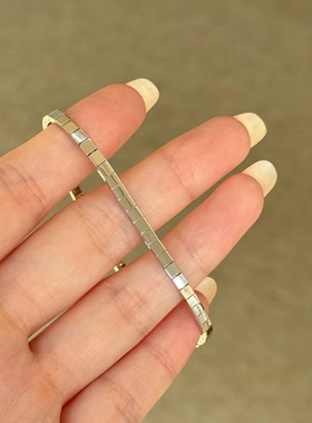 清冷感方块手链女款超闪亮面手串