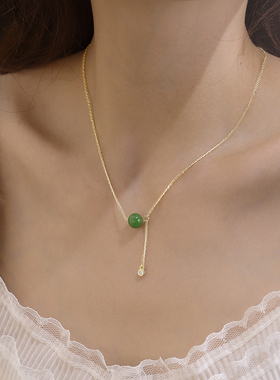 仿和田玉项链女款新中式锁骨链女