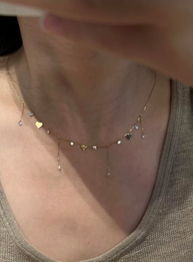 爱心流苏项链女款2025新款锁骨链