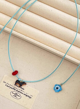 多巴胺小狗项链女海边度假风配饰