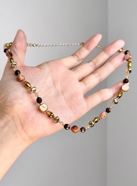 不规则串珠项链女2025新款毛衣链