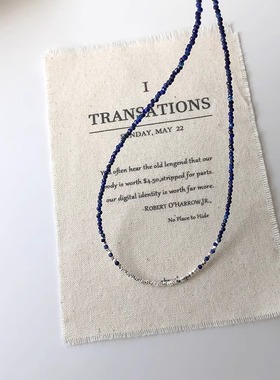 邃蓝串珠项链女新款配饰度假风